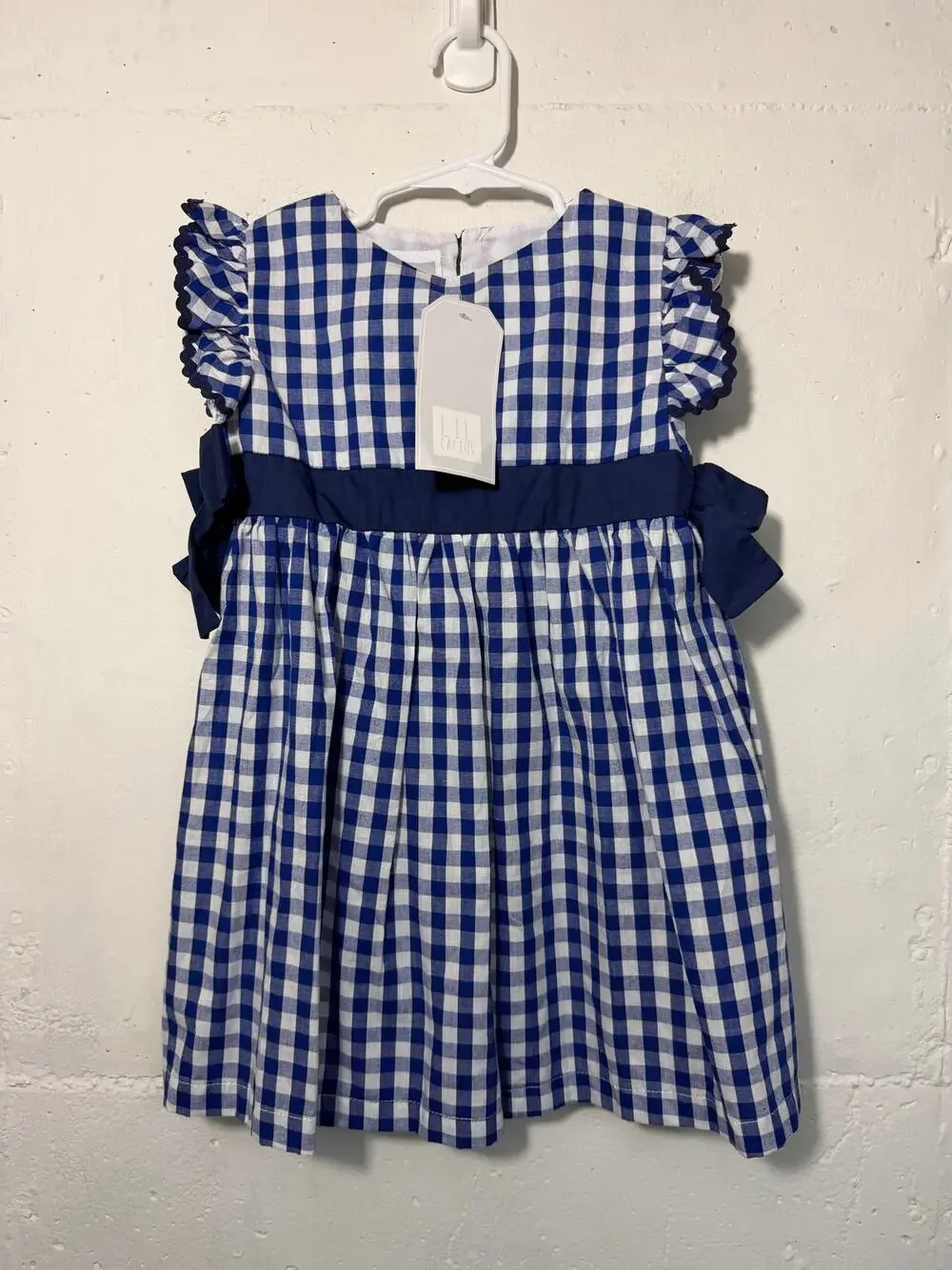 NEW LIL cactus Blue Gingham Plaid Dress Girls 3T